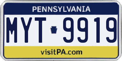 PA license plate MYT9919