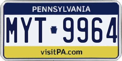 PA license plate MYT9964
