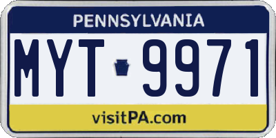 PA license plate MYT9971