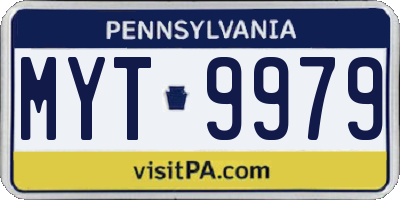PA license plate MYT9979