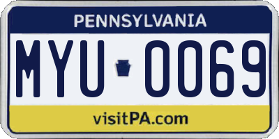 PA license plate MYU0069