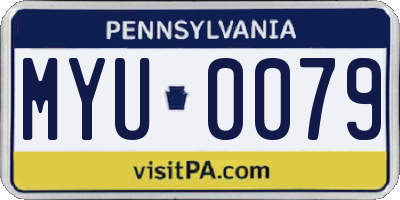 PA license plate MYU0079