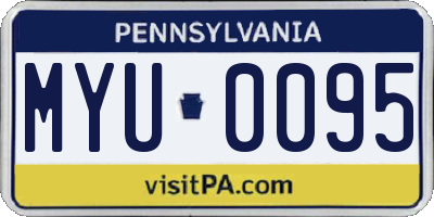PA license plate MYU0095