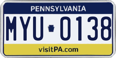 PA license plate MYU0138