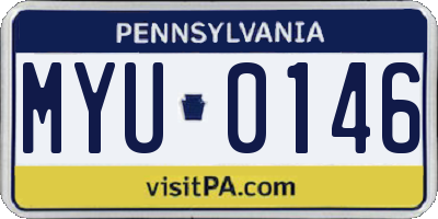 PA license plate MYU0146