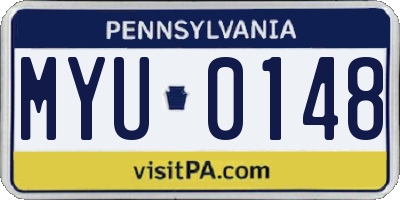 PA license plate MYU0148