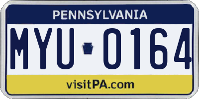 PA license plate MYU0164