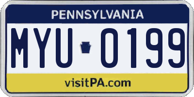PA license plate MYU0199