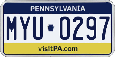 PA license plate MYU0297