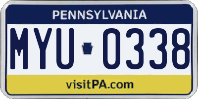 PA license plate MYU0338