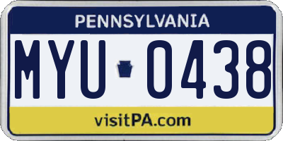 PA license plate MYU0438