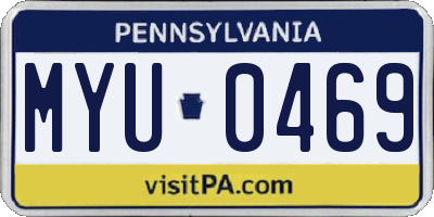 PA license plate MYU0469