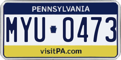 PA license plate MYU0473