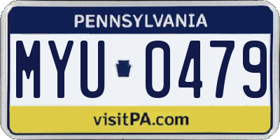 PA license plate MYU0479
