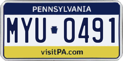 PA license plate MYU0491