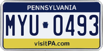 PA license plate MYU0493