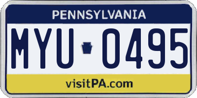 PA license plate MYU0495