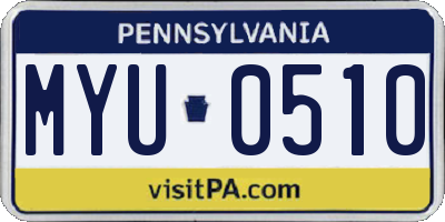 PA license plate MYU0510