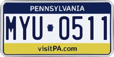 PA license plate MYU0511