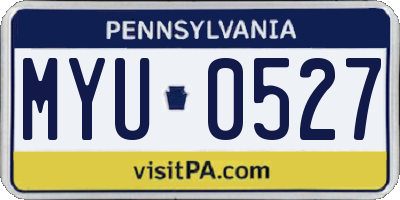 PA license plate MYU0527