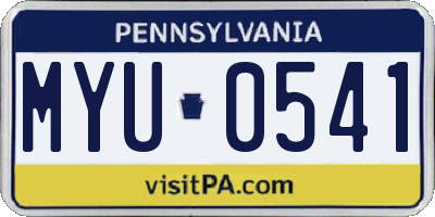 PA license plate MYU0541