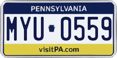 PA license plate MYU0559
