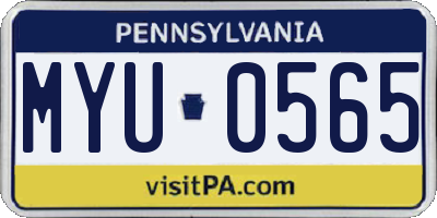PA license plate MYU0565