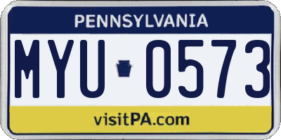 PA license plate MYU0573