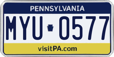 PA license plate MYU0577