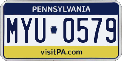 PA license plate MYU0579
