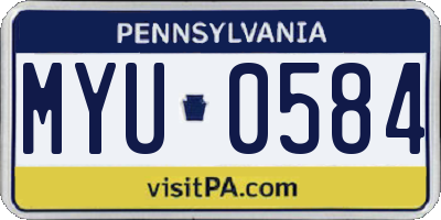 PA license plate MYU0584