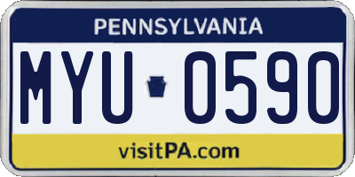 PA license plate MYU0590