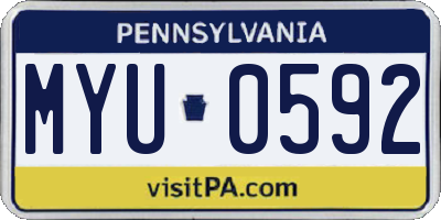 PA license plate MYU0592