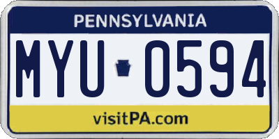 PA license plate MYU0594