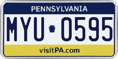 PA license plate MYU0595