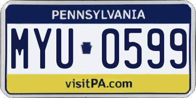 PA license plate MYU0599
