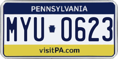 PA license plate MYU0623