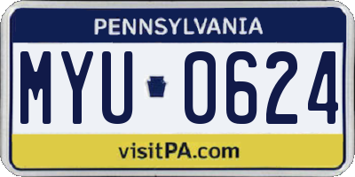 PA license plate MYU0624