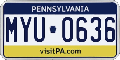 PA license plate MYU0636