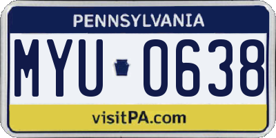 PA license plate MYU0638