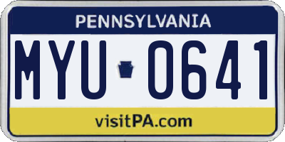 PA license plate MYU0641