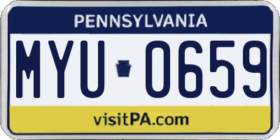 PA license plate MYU0659