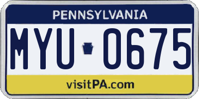 PA license plate MYU0675