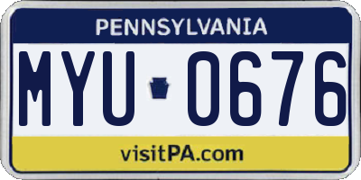 PA license plate MYU0676