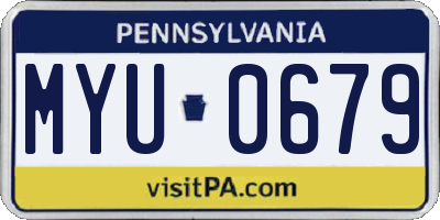 PA license plate MYU0679