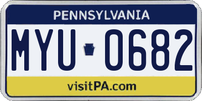 PA license plate MYU0682