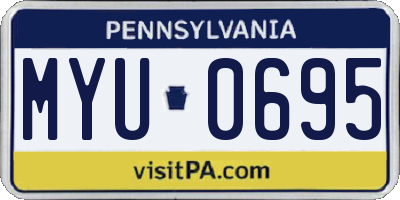 PA license plate MYU0695