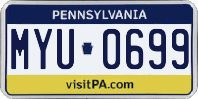 PA license plate MYU0699