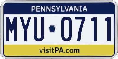 PA license plate MYU0711