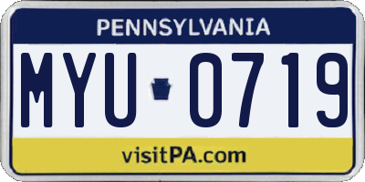 PA license plate MYU0719